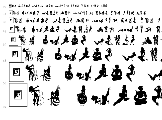 Darrians Sexy Silhouettes font waterfall